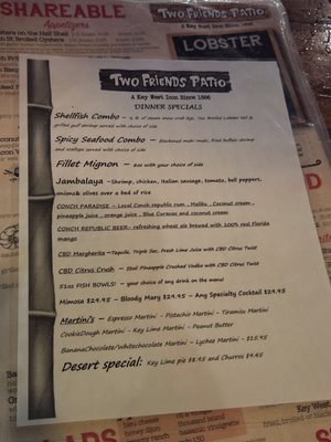 Menu photo 2 Two Friends Patio Key West, FL Menu photo 2 Two Friends Patio Key West, FL
