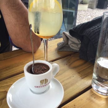The Castle - chocolate cup and lemonade with cucumber - Mediterranean Near Me - Cork, Colorado