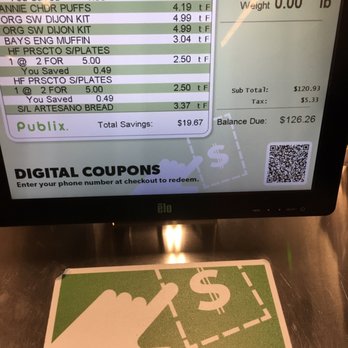 Publix - a digital coup card and a computer monitor - Grocery Near Me - Sherrills Ford, North Carolina
