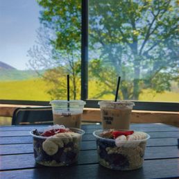 iced Sweet Cream Vanilla Coffee iced glamping latte two acai bowls iced Sweet Cream Vanilla Coffee iced glamping latte two acai bowls