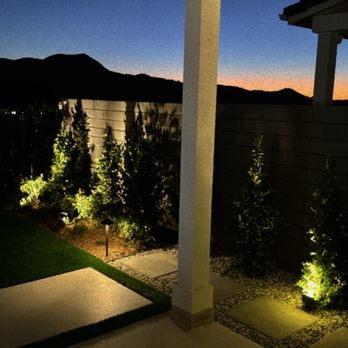 The Good Plant - a view of a backyard at night - Landscaping Near Me - Costa Mesa, California The Good Plant - a view of a backyard at night - Landscaping Near Me - Costa Mesa, California