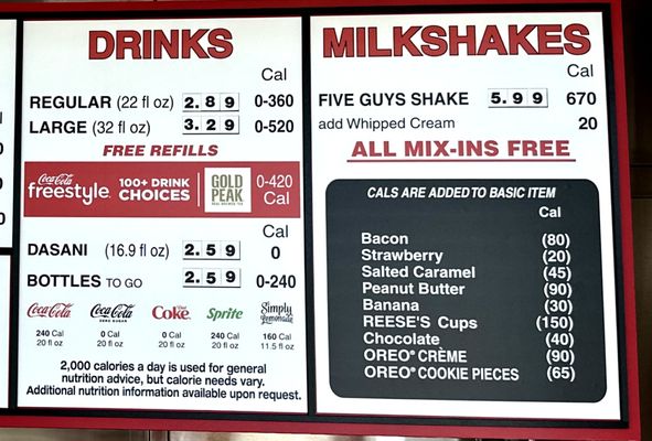 Menu photo 1 Five Guys Overland Park, KS