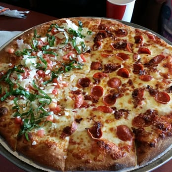 Enzo's Pizza - Half Bruschetta and Pepperoni & Bacon !!!!!!! - Pizza Near Me - Durham, North Carolina Enzo's Pizza - Half Bruschetta and Pepperoni & Bacon !!!!!!! - Pizza Near Me - Durham, North Carolina