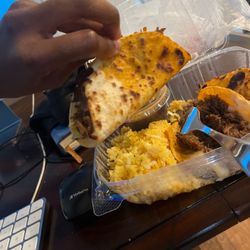 Quench Cafe & Juice  Bar - Isn't even dipped all the way, rice and beans don't have  beans