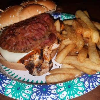 The Chuck Box - Spicy chicken sandwich with a bacon wreath! HEAVEN! - Burgers Near Me - Tempe, Arizona The Chuck Box - Spicy chicken sandwich with a bacon wreath! HEAVEN! - Burgers Near Me - Tempe, Arizona