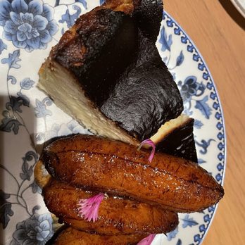 Rocca - Burnt cheesecake with plantains - Italian Near Me - Tampa, Florida Rocca - Burnt cheesecake with plantains - Italian Near Me - Tampa, Florida