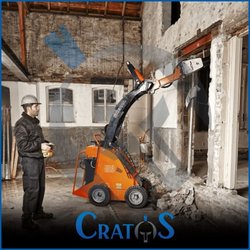 Cratos Equipment - You can eliminate fuel costs from your budget! Cratos Equipment beasts are energy-efficient & produce no fumes, making the work site safer!