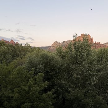 Hideaway House - The fire from our table on the patio - Pizza Near Me - Sedona, Arizona