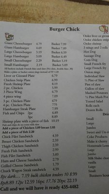 Menu photo 2 Burger Chick Manning, SC Menu photo 2 Burger Chick Manning, SC