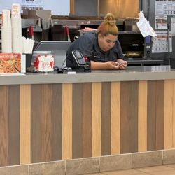 Popeyes employee that loves to take care of customers in the mall.