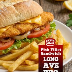 Long Ave BBQ - Fish Sandwich. Include fries.
