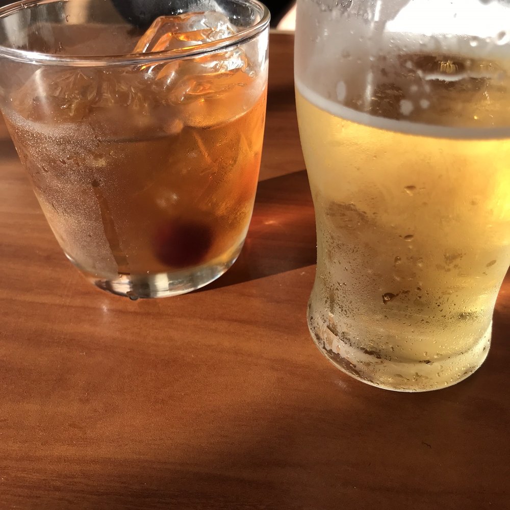 Capers + Olives - Our drinks talk glass was a dry cider was good!! My husband had the Manhattan - Italian Near Me - Everett, Washington
