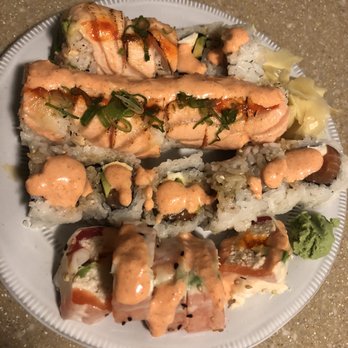 Sushi Shunka - Top rolls is the Shunka Rolls Middle rolls is the Philadelphia roll Bottoms roll is the 369 roll - Sushi Bars Near Me - Costa Mesa, California Sushi Shunka - Top rolls is the Shunka Rolls Middle rolls is the Philadelphia roll Bottoms roll is the 369 roll - Sushi Bars Near Me - Costa Mesa, California