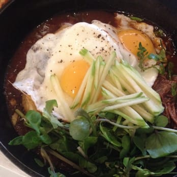 Chambar - Fricasse with eggs and braised short rib, very tender ! - Belgian Near Me - Vancouver, British Columbia