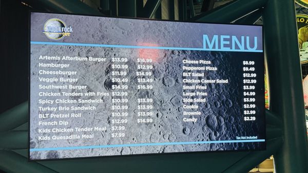 Menu photo 1 Moon Rock Cafe Titusville, FL