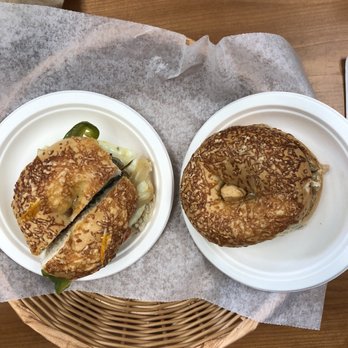 Cape Cod Bagel Cafe - Jalapeño cheese & Asiago Bagel - Sandwiches Near Me - Falmouth, Massachusetts