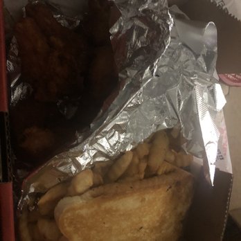 Happy's Pizza - Happy Wings Large Dinner (Cajun dry rub) and the house House Blend Seasoned Fries. - Pizza Near Me - Columbus, Ohio