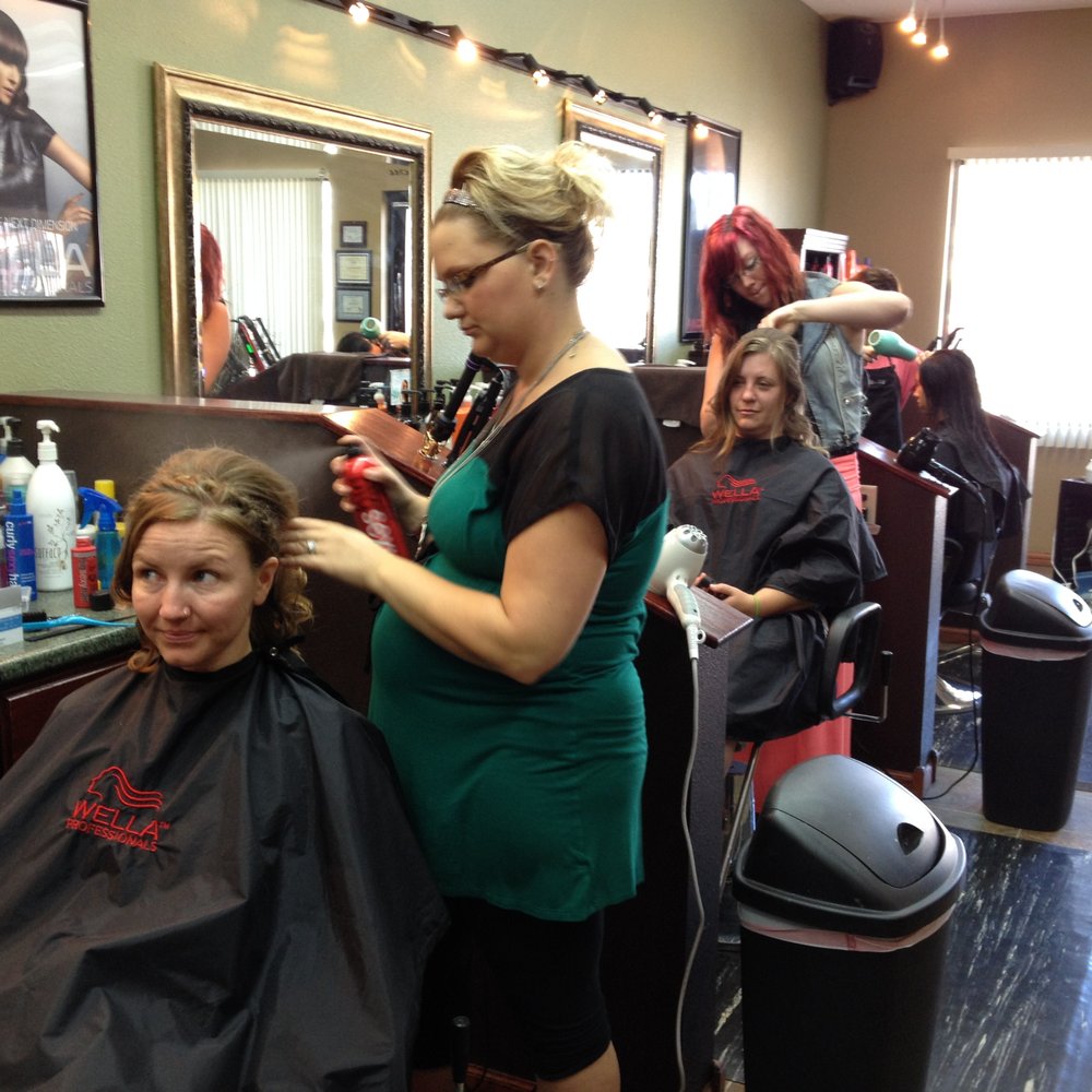 Studio 71 Salon - The bride and a bridesmaid getting their hairs done - Nail Salons Near Me - Sauk Centre, Minnesota
