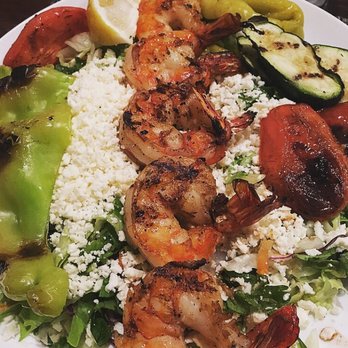 Chicken Kebab - Greek salad with grilled shrimp on top. The shrimp are huge and delicious and the salad is perfectly chopped and generously portioned. - Turkish Near Me - Roslyn Heights, New York