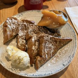French Toast with peach compote French Toast with peach compote