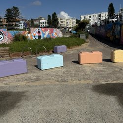 Bondi Beach Graffiti Wall - Giant Lego seats
