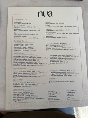 Menu photo 3 Nua Beverly Hills, CA Menu photo 3 Nua Beverly Hills, CA