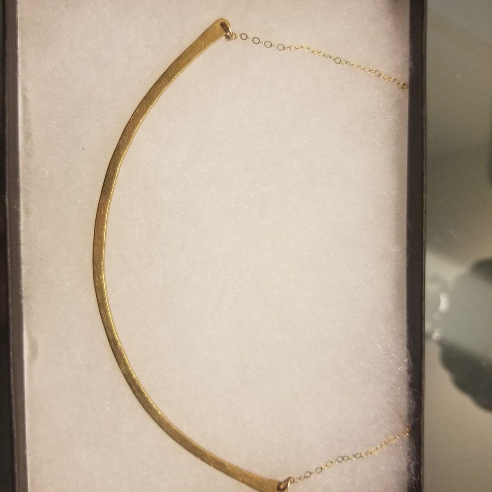 Gold & Grit - Handmade curved flat necklace for $18 - Jewelry Near Me - Brooklyn, New York