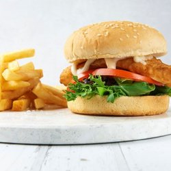 Ocean Master Newport - Fish Burger Combo $15.90