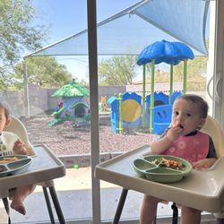 Children enjoy meals in a calm, comfortable environment while developing healthy eating habits.
