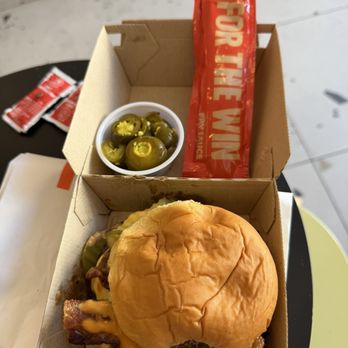 For The Win - Double with a bite lol, side sauce, side jalapeños - Burgers Near Me - Los Angeles, California For The Win - Double with a bite lol, side sauce, side jalapeños - Burgers Near Me - Los Angeles, California
