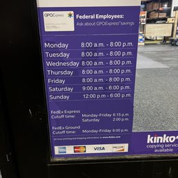 Advertised opening hours, taken 6.15pm on a monday Advertised opening hours, taken 6.15pm on a monday