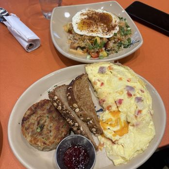 Snooze, an A.M. Eatery - Denver Omelet* and Habanero Pork Belly Breakfast Fried Rice* - Breakfast & Brunch Near Me - Dunwoody, Georgia Snooze, an A.M. Eatery - Denver Omelet* and Habanero Pork Belly Breakfast Fried Rice* - Breakfast & Brunch Near Me - Dunwoody, Georgia
