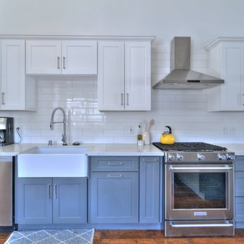 GoodFellas Construction - Our client chose gray cabinets for the bottom and white cabinets for the top! A perfect match for stainless steel appliances. - General Contractors Near Me - San Jose, California GoodFellas Construction - Our client chose gray cabinets for the bottom and white cabinets for the top! A perfect match for stainless steel appliances. - General Contractors Near Me - San Jose, California