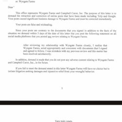 Wyngate Farms Manufactured Home Community - This is a photo threatening legal action over a 1-star review posted to Yelp