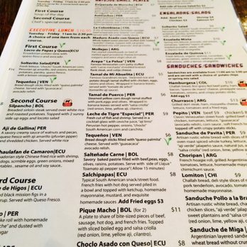 Andes Cafe - Regular lunch menu - Latin American Near Me - Houston, Texas Andes Cafe - Regular lunch menu - Latin American Near Me - Houston, Texas