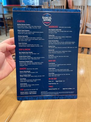 Menu photo 2 Sam Adams Brewhouse Manchester, NH Menu photo 2 Sam Adams Brewhouse Manchester, NH