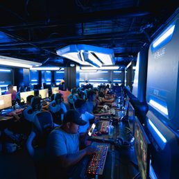 a group of people playing video games