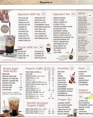 Menu photo 2 TeaLatte Bar Coppell, TX