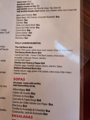 Menu photo 1 El Torero Tucson, AZ