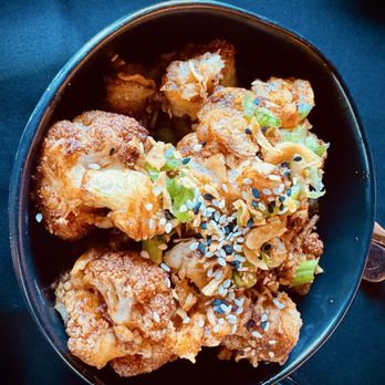 FOUNDATION kitchen + bar - Crispy Tempura Cauliflower - Amazing!  GF - New American Near Me - Derry, New Hampshire