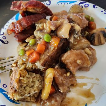 China Garden Express - Egg foo young with its gravy and BBQ pork on the side. Very delicious - Chinese Near Me - Corona, California China Garden Express - Egg foo young with its gravy and BBQ pork on the side. Very delicious - Chinese Near Me - Corona, California