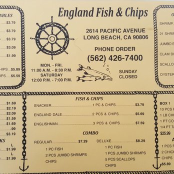 England Fish & Chips - Menu - Seafood Near Me - Long Beach, California England Fish & Chips - Menu - Seafood Near Me - Long Beach, California