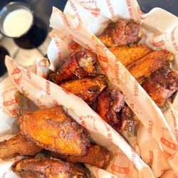 Cyber Wings - 12 piece combo wings: cajun, Thai sweet chili, & lemon pepper (top)