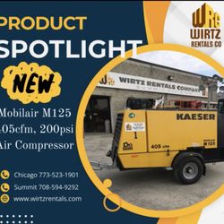 Wirtz Rentals - Introducing our new Mobilair M125, 405 com Air Compressor, 200 psi