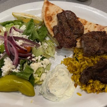 Gyros Mediterranean - Beef Tenderloin Tips & Salad - Greek Near Me - Albuquerque, New Mexico