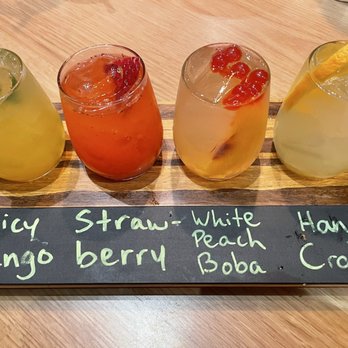 BJ's Restaurant & Brewhouse - Margarita Flight.  Try the one on - New American Near Me - Bakersfield, California