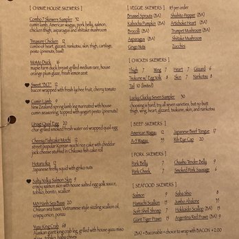 Chome - Menu - Izakaya Near Me - San Francisco, California