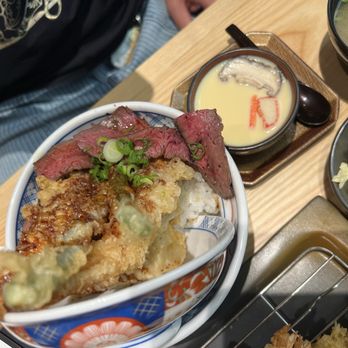 Tendon Kohaku - Tempura with Beef set - Japanese Near Me - Seattle, Washington Tendon Kohaku - Tempura with Beef set - Japanese Near Me - Seattle, Washington