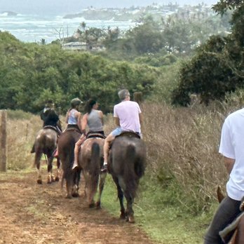 Gunstock Ranch - Coming down off the top, the beautiful view of the ocean. - Horseback Riding Near Me - Laie, Hawaii Gunstock Ranch - Coming down off the top, the beautiful view of the ocean. - Horseback Riding Near Me - Laie, Hawaii