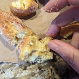 Raw dough inside of my donut